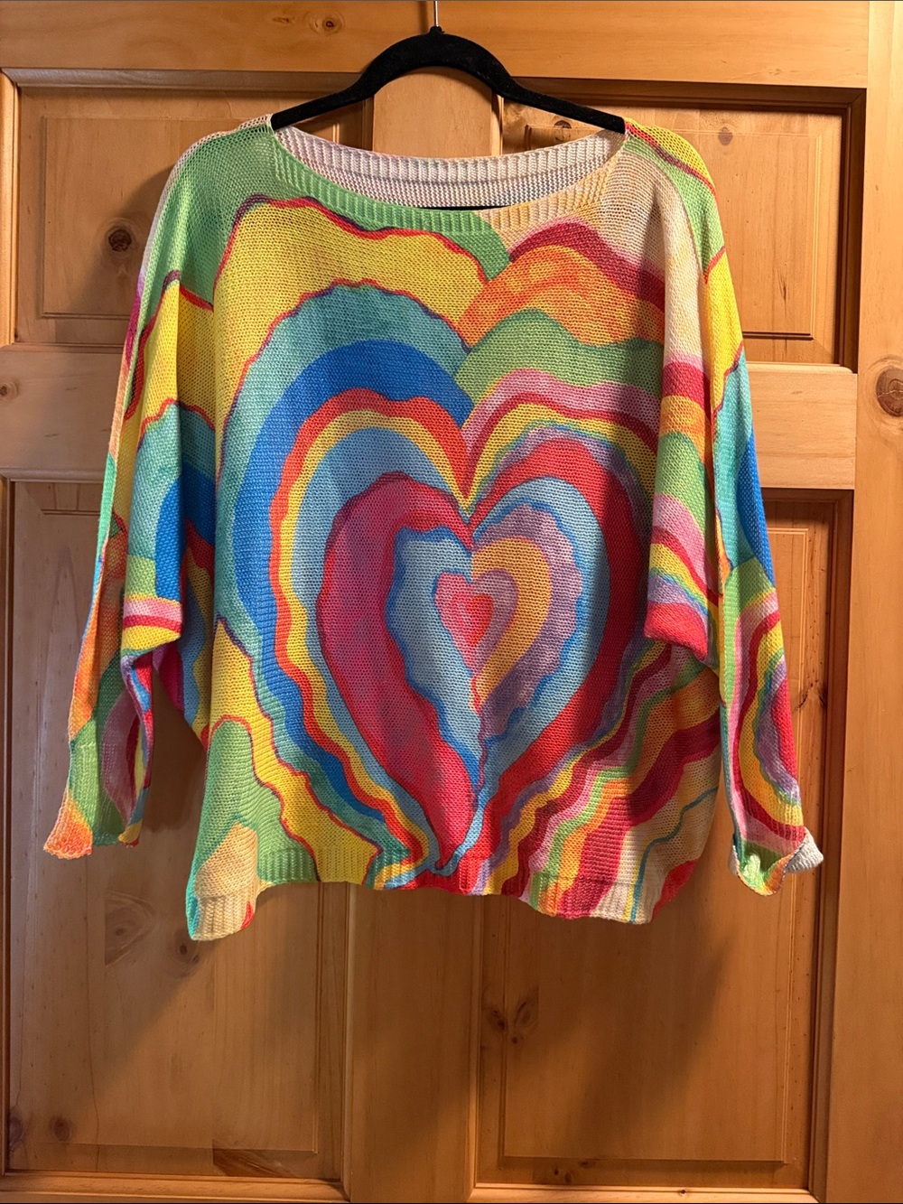 Colorful Heart Pattern Women’s Sweater - Multicolor